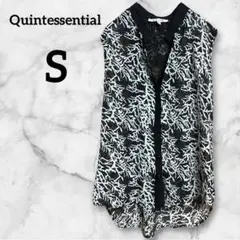 Quintessential【S】白黒 ノースリーブチュニック シースルー 夏のサムネイル