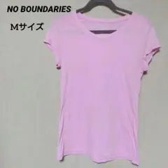 【ダメージあり】NO BOUNDARIES Mサイズ ピンク 半袖Tシャツ