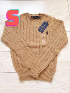 【新品】ポロラルフローレン ケーブルニット コットン クルーネック セーターS