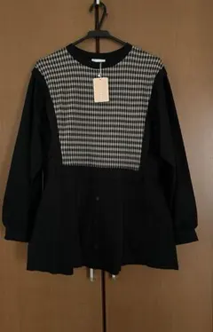 チェックビスチェ風チュニックシャツ