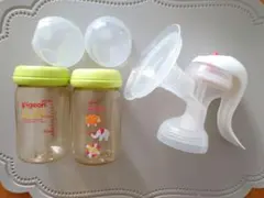 pigeon ピジョン 搾乳器 さく乳器 手動　哺乳瓶セット