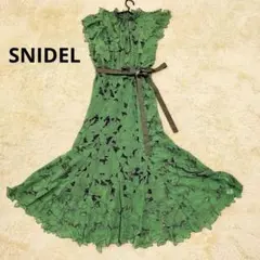 371 美品 SNIDEL カッティングレースワンピース ノースリーブ M