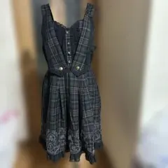 【タグ付き新品】チェック柄ベスト風OP