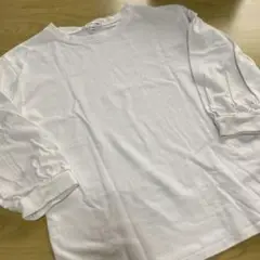 値下げ★美品GLOBAL WORK 白　便利な7部丈長袖Tシャツ 130