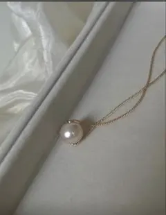 真珠、ゴールドチェーン パールネックレス