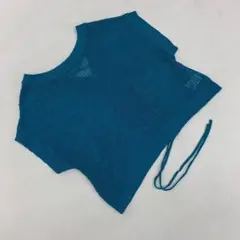 Cutie Blonde メッシュニット 半袖プル オーバーブルーL