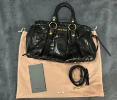 miumiu 「VITELLO LUX 2wayショルダーバッグ」　ブラック