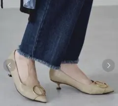 オリエンタルトラフィック　オリーブグリーン ポインテッドトゥパンプス