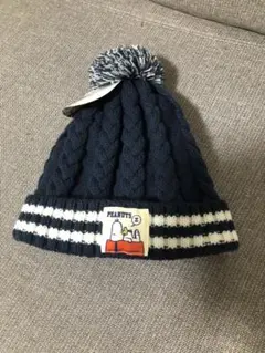 スヌーピー ケーブル編み ニット帽　新品タグ付き