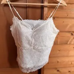 GU ジーユー ブラフィール　レースキャミソール L ホワイト