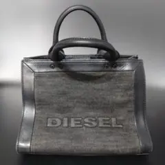 VMPD8-916-10 DIESEL トートバッグ デニム レザー ブラック