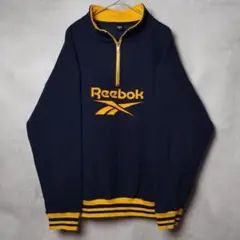 Reebok トップス ネイビー Lサイズ ハーフジップ プルオーバー