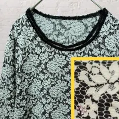 モノトーン 花 ボタニカル 総柄シャツ ピンクパープル系 ラインストーン 白 黒