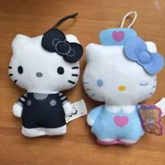 ハローキティ ナース モノクロ 白黒 ぬいぐるみ