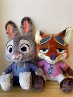 スーパーラージぬいぐるみ　2点セット　ジュデイ・ホップスとニック・ワイルド