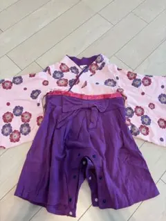 chil2 花柄着物風ベビー服 80サイズ
