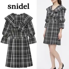 P507 新品未使用 M スナイデル フリル チェック柄 ミニワンピ レディース