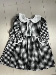 ギンガムチェックワンピース　黒　白　SHEIN