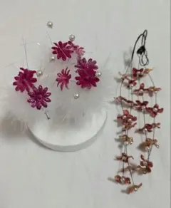 花のモチーフの髪飾りセット　七五三、成人式に☆レトロ