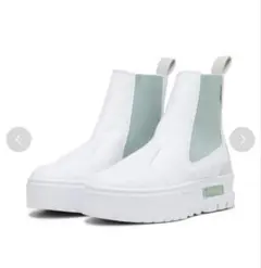 新品タグ付★PUMA レザーブーツ 23.5 メイズリュクス チェルシーホワイト