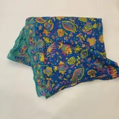 used vintage cotton お魚柄　ストールのサムネイル