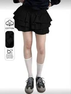 shein ブラック フリルミニスカート S シズニルック