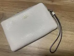 COACH コーチ リストレット ポーチ ホワイト ゴールド フラグメントケース