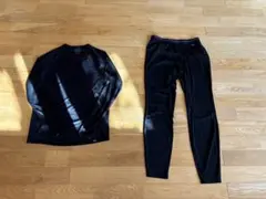 パタゴニア　キャプリーン　ミッドウェイト　クルー&ボトムセット　メンズMブラック