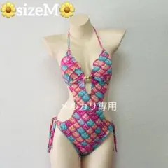 USED«海外M»Bella Mar 貝殻模様 モノキニ ワンピース水着