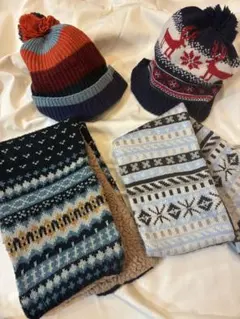 キッズ用ニット帽 &マフラー4点セット