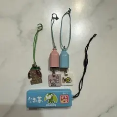 伊藤園　コリラックマ ミニ風鈴キーホルダー　お茶犬　サンエックス　平成レトロ付箋