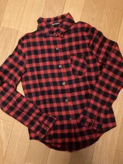 チェック柄 シャツ レッド×ブラック