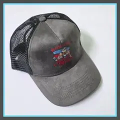 【新品】メッシュキャップ アメカジ トラッカー キャップ グレー 骸骨 メンズ