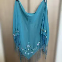 ショール　水色　ポリエステル