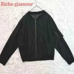 リシェグラマー / シンプル秋コーデブルゾン　M 薄手ジャンバー　長袖　ブラック