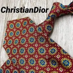 ✨極美品✨ChristianDior ネクタイ 小紋柄 ボルドー シルク100%