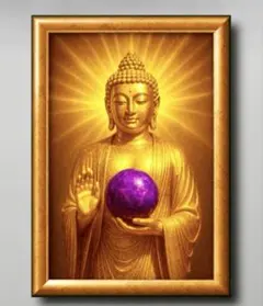 心に安らぎと運を呼ぶ至福の仏像　開運グラフィックアート　額縁付き