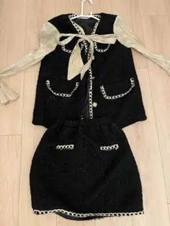 S.P.J ツイード セットアップ 黒/ベージュ