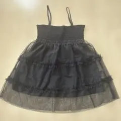 FRIFUL シフォン　チュール　フレア　エーライン　ブラックフリルキャミソール