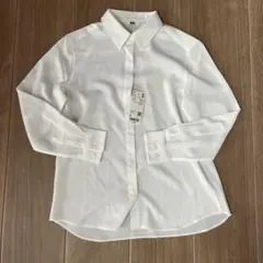 新品未使用⭐︎ユニクロ　今期　レーヨンブラウス　ホワイト 長袖シャツ Sサイズ