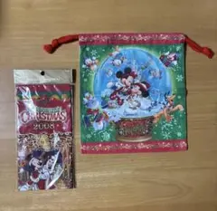 ディズニーリゾート クリスマス ハンカチ＆巾着 セット
