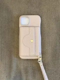 iPhone用 カード収納ケース ミラー付き ストラップ付
