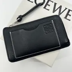 美品✨ロエベ フラグメントケース アナグラム 型押し L字 レザー ブラック