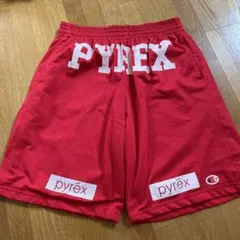 PYREX 赤 メッシュショートパンツ Championロゴ付き