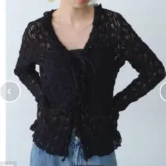 【新品タグ付き】CODE A コードエー fluffy lace blouseのサムネイル