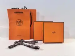 HERMES ショップ袋とギフトボックス2個セット(リボン付き)