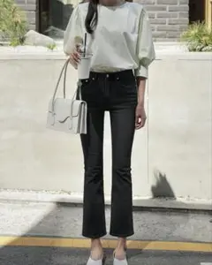 Dazy ストレッチデニム ブラック フレアパンツ