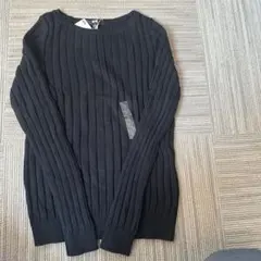 【新品】UNIQLOコットンカシミヤワイドリブセーターM ブラック