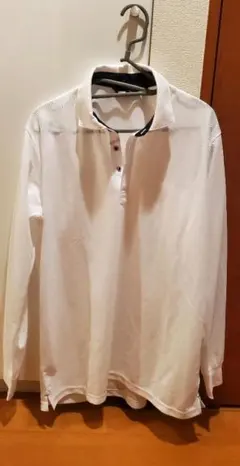 【おまとめ割引あり】ミズノ メンズ 白 長袖ポロシャツ ゴルフ 2XL 大きい