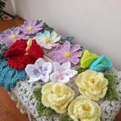 タズちゃん様 レース編み 花モチーフ ティッシュボックスカバー